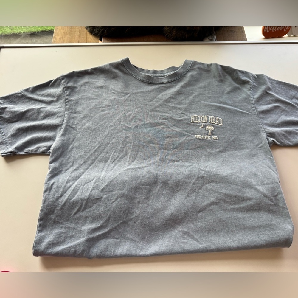 Hilton Head Island Blue/gray Cotton T-Shirt